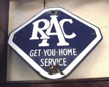 A Vintage RAC Enamelled Sign of octagonal form, inscribed “RAC Get You Home Service” (some
