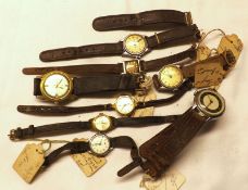 A packet of old jeweller’s stock used Wristwatches, circa 1950/60s, including two Gents by Ingersoll