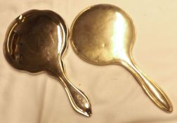 Two early 20th Century Silver Backed Dressing Table Hand Mirrors, various dates and makers