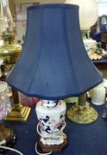 A Masons Mandalay pattern Table Lamp of octagonal form on an octagonal wooden base, fitted with a