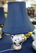 A large Masons Mandalay Table Lamp in the form of a covered vase, raised on an octagonal wooden base