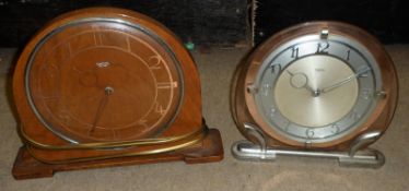 A Mixed Lot comprising: two various Mantel Timepieces, by Smiths, one mechanical and the other of