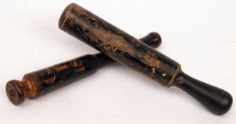 Two early 19th Century Truncheons, one inscribed GR IV and dated 1829 and also with a coronet type