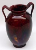 A Royal Doulton Flambé double-handled Vase, Numbered 859 to base, 6” high