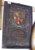 A Vintage Painted Oak Plaque, with central coloured armorial and inscribed below “The Legal