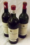 Three Bottles: Chateau Giscours Grand Cru Classe Margaux Medoc 1959 (note: levels two top of