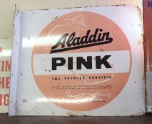 A Vintage Enamelled Aladdin Pink “The Premier Paraffin” 19” wide