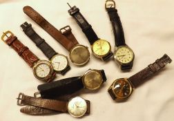 A Mixed Lot comprising:  Eight various late 20th Century Wrist Watches including Ingersoll, Lorus,