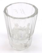 A 20th Century Die Glass bearing date 1795 and also engraved with scene of Pugilists, the foot inset