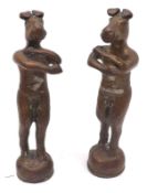 A pair of small Bronze Models of Bottom from A Mid-Summer Nights Dream, raised plinth bases marked