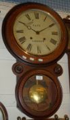A late 19th Century Walnut and Boxwood inlaid Dial Clock, retailed by Tate – Loddon, the moulded