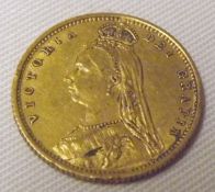 A Victorian Gold “Shield” Half-Sovereign, 1892