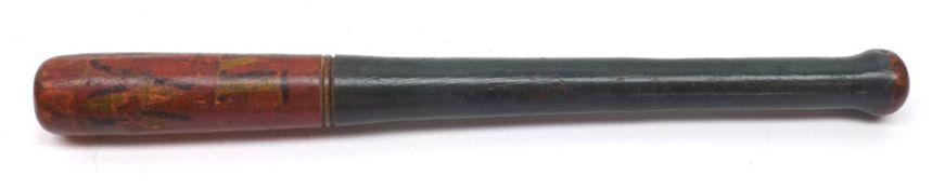 A Painted Wooden Truncheon, the to marked WR1V, 18” long