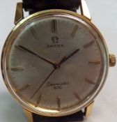 A third quarter of the 20th Century Gold plated centre seconds Wrist Watch, Omega “Seamaster” 600,