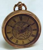 A late 19th Century Swiss open faced Fob Watch, the frosted three-quarter plate movement with