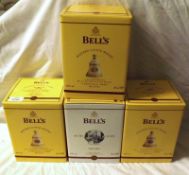 Four Christmas Celebration Bells Wade Decanters: Christmas 2005, Christmas 2006, Christmas 2007,