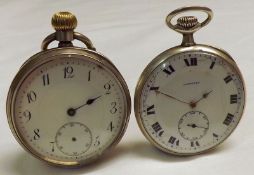 A Mixed Lot comprising:  A Swiss Silver cased open faced keyless Pocket Watch, Longines, the frosted