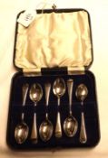 A Cased Set of six George V Old English pattern Teaspoons, Birmingham 1930, weight approx 2 ¼ oz