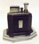 A Ronson Touch Type Table Lighter on octagonal base, 3 ½” long