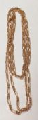 A late Victorian 15ct Gold Fancy Link Guard Chain, 140cm long and weighing approximately 33 gm