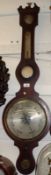 A mid 19th Century Mahogany and Boxwood line inlaid Wheel Barometer, unsigned, the swan neck