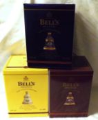 Three Christmas Celebration Bells Wade Decanters: Christmas 2002, Christmas 2003, Christmas 2004