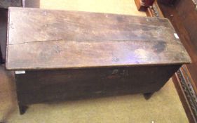 An 18th/19th Century Provincial Oak Blanket Box of plank form, fitted with later lock plate, 36”