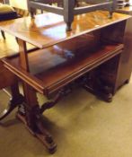 A Victorian Mahogany Metamorphic Dumb Waiter, the quarter veneered top with moulded edge and