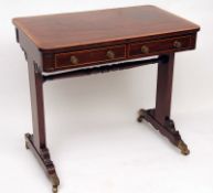 A Regency period Mahogany Centre or Sofa Table, with satinwood, ebonised and boxwood strung