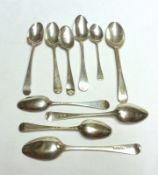 A Mixed Lot of various 18th Century and later assorted Teaspoons, Hanoverian and Old English