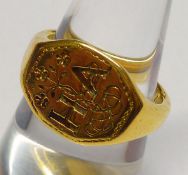 An Antique Gold Ring, previously owned by Squire Hamond of Westacre, the seal front with the