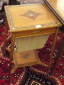 A late 19th Century Satinwood and Painted Worktable of rectangular form, the top painted in the