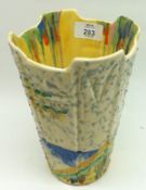 A Clarice Cliff Vase shape number 451 decorated with the “Patina Coastal” design, 8” high