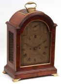 A Mahogany cased single pad top Bracket Clock, signed Langfords – Southampton, 1806, the arched case