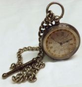 A late 19th Century Swiss open faced Fob Watch, bearing a Bee trade mark, the frosted gilt and