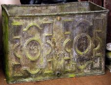 A large late 18th Century Rectangular Lead Cistern, the front with mitred detail and marked RS 1793,