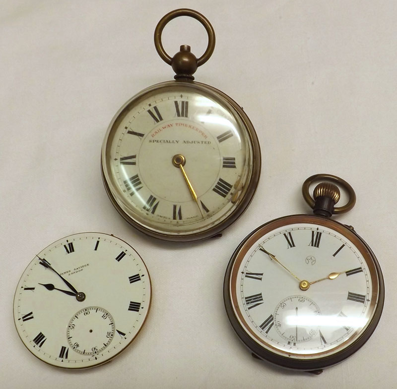 A Mixed Lot including a last quarter of the 19th Century Brass Cased “Railway Timekeeper” Pocket