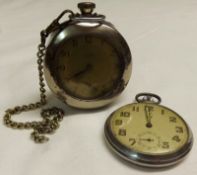 A Mixed Lot comprising:  Two mid-20th Century Metal Cased Pocket Watches, one inscribed “Smiths