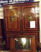 A late 18th/early 19th Century Mahogany two tier Side Cabinet, the top section with two doors,