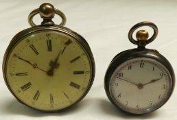 A Mixed Lot comprising:  A Silver cased open faced keyless Fob Watch examined by Dent, 61 Strand and