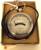 A Vintage Volt Meter in chromium case