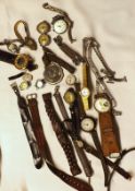 A Mixed Lot comprising:  A quantity of various 20th Century Wristwatches, including Gunmetal, Silver