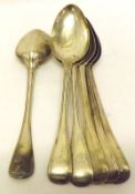 A set of six Victorian Old English Military Thread pattern Tablespoons, London 1867, Makers Mark GA,