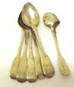 A group of six George III and Victorian Fiddle pattern Teaspoons, various dates and makers, weight