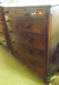 A Victorian Mahogany Scotch Chest with bow front and top shallow drawer over two further deeper