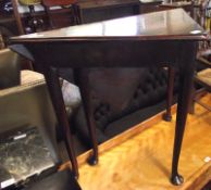 A George III Mahogany Corner Drop Leaf Table raised on four tapering legs with pad feet, 36” wide