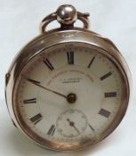A first quarter of the 20th Century Silver cased open faced Pocket Watch, J G Graves – Sheffield, No