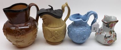 A Mixed Lot: four assorted Jugs to include a 19th Century Copeland Garret Jug, The Vintage