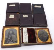A collection of five morocco cased Daguerreotypes depicting various members of the Lloyd family: