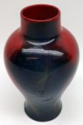 A Royal Doulton Flambé Sung tapering wide necked Vase, initialled FM to base, 6” high